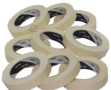 9 x Rolls of Scotch 2120 / 101E Paper Masking Tape, 25mm x 50m, No Residue - Painters, Bodyshop, Detailing etc!