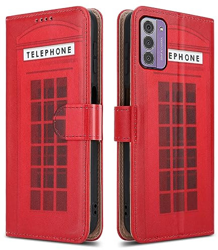 PIXFAB For Nokia G42 Leather Phone Case, Magnetic Closure Full Protection Book Folio Design, Wallet Case Cover [Card Slots] and [Kickstand] For Nokia G42 (5G) - Telephone Box