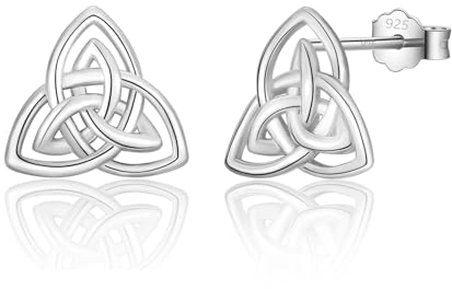 FAOMZQ Keltischer Knoten Ohrstecker, Ohrringe Silber 925, Keltischer Schmuck Ewiger Knoten Geschenke für Frauen Mädchen Damen