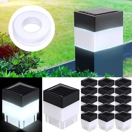 Tujoe 20 Pack Solar Post Cap Lights, 2x2 Fence Post Lights,White