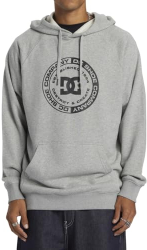 DC Shoes Men's DC Corpo Raglan PH Skateboarding Hoodie, Heather Grey, XS
