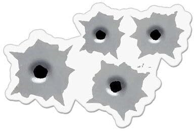 WildeBabsKLBT Bullet Holes car K1805 Hochwertiger Premium Autoaufkleber Sticker Aufkleber selbstklebende Folie 12 cm