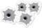 WildeBabsKLBT Bullet Holes car K1805 Hochwertiger Premium Auto-Aufkleber Sticker Decal Autoaufkleber Aufkleber-Folie 12cm