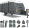 Favoto Wohnmobil Abdeckung Wasserdicht Outdoor - Wohnwagen Abdeckplane Reisemobil Schutzhülle 420D Oxford Vliesstoff Winddicht Atmungsaktiv Staubdicht UV Schutz Sommer Winter 610x235x275cm