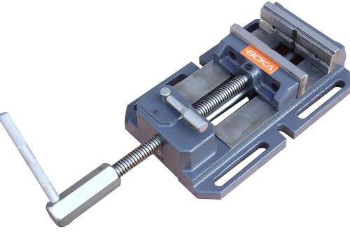 GEMTO Bohrschraubstock, Schnellverschluss-Maschinenschraubstock 200mm, für Metallfräsen mit Prismenbacke, TSL-200Q