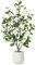 Fopamtri Artificial Camellia Tree 120 cm, Artificial Plants Indoor with 30 Flowers, Faux Blooming Floral Plant with White Planter for Home Office Garden Decoration (White)