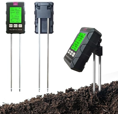 ATMWM Boden-PH-Meter-Tester 6 in 1, Bodenmessgerät, Bodentester Feuchtigkeitsmessgerät, PH Wert Messgerät Boden für Rasen,Gewächshaus, Garten, Balkonblumen und Pflanzen