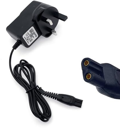 JZK 15V Razor Charger Cable for Philips Shaver HQ8505 Series 5000, 7000, 9000 Beard Trimmer MG7930, MG7790, MG7750, S5465, S3233, BT5502, BT9810, Electric Shaver Adapter Replacement Power Supply 2pin