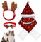 Sporgo 4PCS Katze Weihnachten: Weihnachtskostüm für Katzen, Katzenbekleidung Haustier Kostüm Weihnachtsmann-Mütze, Schal, Geweih Stirnband, Fliege für Katzen Hunde Geschenk