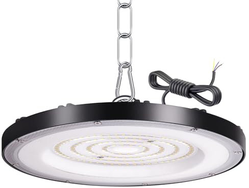 JINABLOSSY Foco LED UFO 100 W, 6000 K 10000 LM 144 LEDs Lámpara UFO industrial blanco frío High Bay IP65 impermeable taller para garaje almacén fábrica estadio cubierto