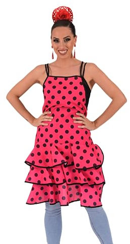 AMARU SANCHESU Delantal Flamenco Mujer Danza Baile Sevillanas Cocina (diseño 13, talla unica)