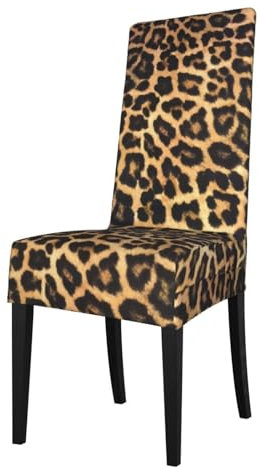 Amrole Stretchy Chair Slipcovers Leopard Print Dining Chair Protector Cover Chair Seat Covers For Home Restaurant Party Dining Room