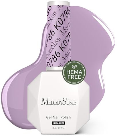 MelodySusie Hema Free Gel Nail Polish, 0.5 Fl Oz Thick Lavender Purple Gel Polish, Non-Toxic, Long Lasting, Soak Off UV Nail Polish, Manicure Nail Design Salon DIY Nail Art at Home K0786