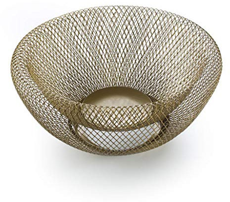Filo di ferro intrecciato a mano cesto di frutta rotondo elegante forchetta da picnic cibo pane stoviglie cibo essiccazione multiuso