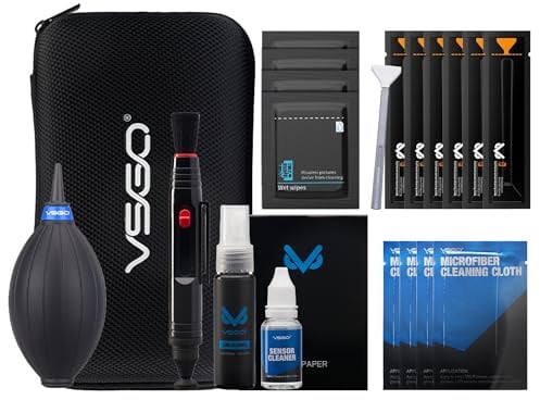 VSGO Professional Camera Cleaning Kit for Full Frame Cameras DKL-20F | With 24 mm sensor swabs, sensor cleaner, lens pen and bellows, for Canon, Nikon, Sony, Pentax & DSLR