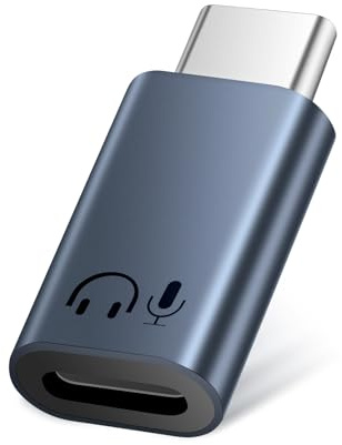 Adattatore audio da a USB-C, adattatore audio per iPhone serie 17/16/15, iPad, Galaxy e dispositivi USB-C, qualità del suono Hi-Fi, controllo in linea, plug and play, grigio