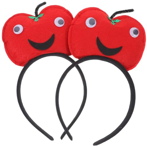 COLLBATH 2 Stück Apfel Haarreifen Fasching Karneval Party Haarschmuck Weich Polyester Bequem Foto Requisite Halloween Kostüm Zubehör für Damen Mädchen