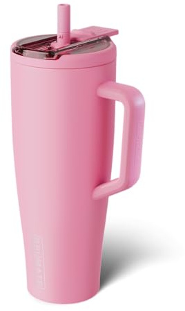 BrüMate Era Flip 40oz Tumbler with 100% Leakproof Covered Straw Lid | Hygienic Covered Straw | Insulated Stainless Steel Water Bottle with Handle | Cup Holder Friendly | BPA-Free (Primrose)