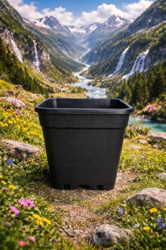 Imagro Topf in verschiedenen Größen Schwarz Viereckig Grow (6,5 L)