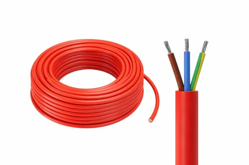 Silikonkabel SiHF-J Meterware - Hitzebeständige Silikonleitung - Saunakabel für Saunaofen und Heizgeräte - flexibel -60 bis +180C - verschiedene Querschnitte (3x1,5 mm², 50 Meter)