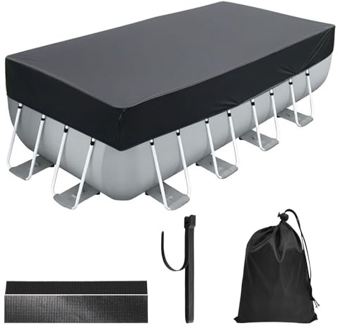 Bâche de Piscine rectangulaire 220 x 150 cm - Tissu Oxford 210D | Idéale pour protéger contre la saleté - Résistant aux UV - Pour piscines à cadre rectangulaire