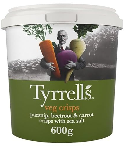 Tyrrells Sea Salted Veg Sharing Crisps 600g | Case of 1