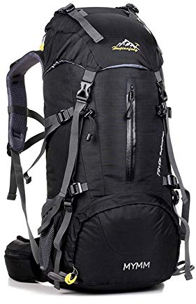 MYMM 50L Trekkingrucksacke, Outdoor Wanderrucksäcke, ideal für Sport im Freien, Wandern, Trekking, Camping Reisen, Bergsteigen. wasserdichte Bergsteigtasche, Reiseklettern Daypacks, Rucksack(Schwarz)