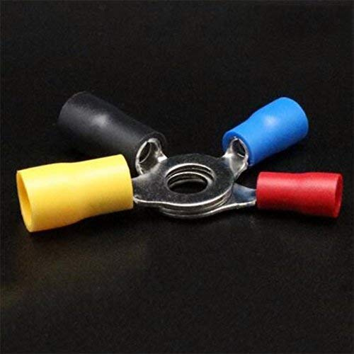 Ringkabelschuh isoliert Quetschverbinder Kabelschuhe 0,5mm²-1,5mm² rot M4 100 Stück