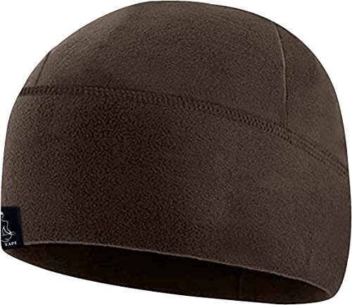 Temple Tape Gorro de forro polar táctico, gorro de forro polar, para hombre y mujer, Marrón profundo, X-Large