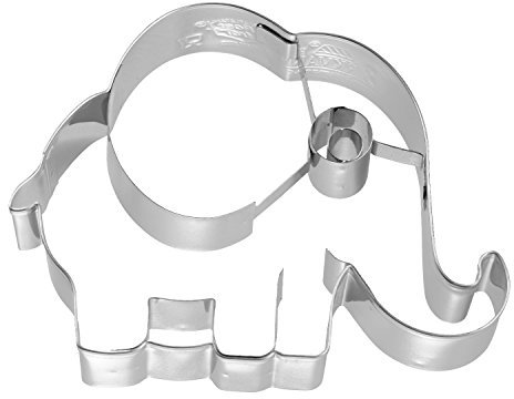 Birkmann Ausstechform Elefant, mit Innenprägung, Ausstecher, Plätzchenform, Keks, Plätzchen, Edelstahl, 10.5 cm, 195585