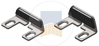 Butée en Inox pour serrure en applique à pêne rentrant. - Noir 9005, 24