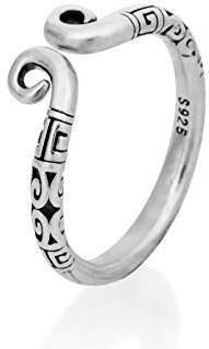 Nature Rebel Boho Vintage Ring Verzierung 925 Sterling Silber offen größenverstellbar