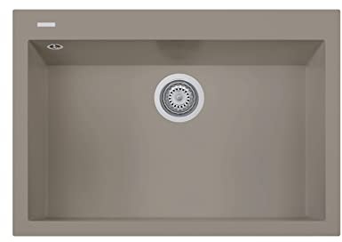 PLADOS ON7610 Einbauküche Quarz Waschbecken 76cm - Trüffel