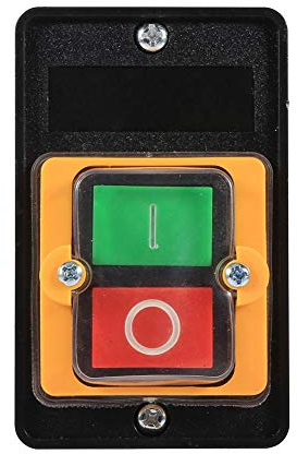 Keenso 78mm Wasserdichte Drucktaste 380V 10A Maschinenschalter EIN/AUS Schalter Zubehör für Werkzeugmaschinen