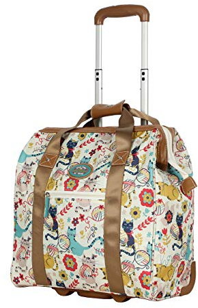 Lily Bloom, Designer Under the Seat Tote Kabinengepäck-Kollektion – 38,1 cm gemusterte Handgepäcktasche für Damen – Leichter Koffer mit 2 Rollen, Carry-On 15 Inch