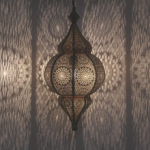 Casa Moro Orientalische LAMPE HAYAT GOLD Höhe 54cm, marokkanische HÄNGELAMPE Boho Chic für Ihr Wohnzimmer Kinderzimmer Schlafzimmer RAMADAN Pendelleuchte wie aus 1001 Nacht LN2030