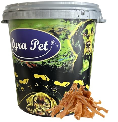 Lyra Pet® 5 kg Lammkopfhaut dunkel + 30 L Tonne | Naturbelassener Kausnack zahnreinigend | Proteinreiches Leckerli für Hunde | Langanhaltender Kauspaß | Fettarm & leicht verdauliches Hundefutter