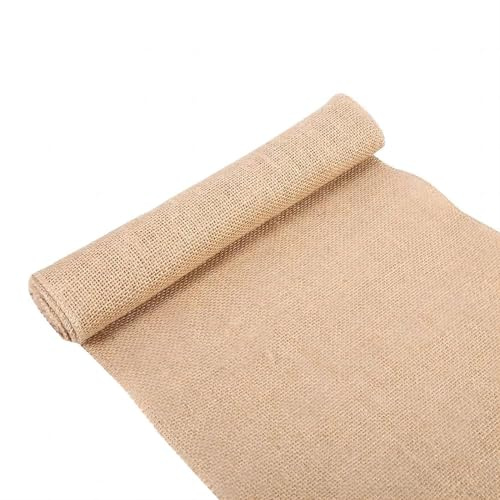 VIFER Tischläufer aus Jute, Vintage, Natur, handgefertigt, für Stuhl, Weihnachten, Hochzeitsfeier (30 cm x 2 m)