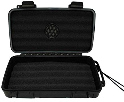 AKT Tragbare Zigarrenreise Humidor Box wasserdichte Zigarrenhülle Staubdichte, Stoßfeste Aufbewahrungsbox für Schwarze Zigarrenhalter