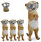 relaxdays 2 x Gartenfigur Erdmännchen, Tierfigur mit LED Solaraugen, Deko für Garten, Balkon, HxBxT 21 x 7,5 x 9,5 cm, beige