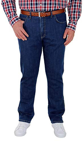 STORMSRIVER Jean pour homme 5 poches avec taille élastique « Axel » Stretch Regular Fit Grandes tailles 60-72 & 30-36 > Grandes tailles Sous-verres Taille courte - Bleu - W36