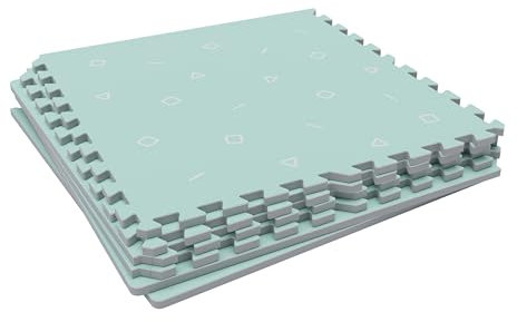 TP Toys Active Tots | Premium Play Mats | Soft Feel | Contemporary Design | Thick Safety Mats | For Indoor and Outdoor Play | Interlocking Mats, Green