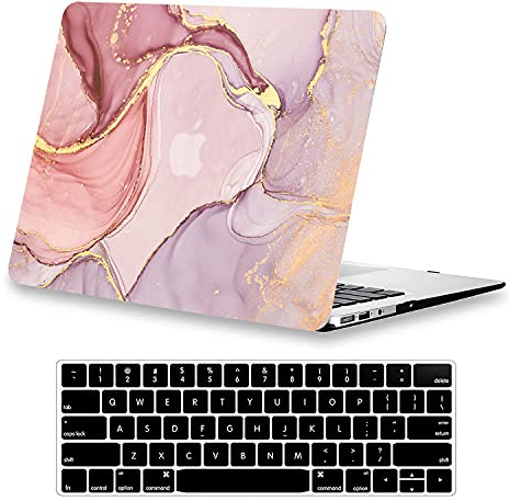 KEROM Compatible with MacBook Pro 16 inch Case 2024-2021 M4 M3 M2 M1 Pro/Max Chip A3403 A3186 A2991 A2780 A2485, Protective Plastic Hard Shell Case & Keyboard Cover, Pink Marble