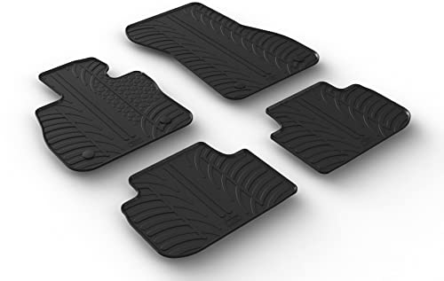 AROBA GL0541 Design Gummi Fußmatten kompatibel mit BMW 2er Gran Coupe F44 ab BJ. 03.2020> erhöhter Rand 4 TLG Farbe Schwarz Gummimatten Automatten passgenau
