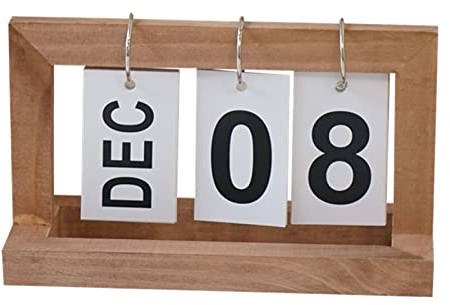 QINGGANGLING999 Bürokalender 2021 Schreibtischkalender Kreative Holzständer Up Schreibtisch Kalender Holz Kalender Desktop Dekoration Tischkalender Wochenplaner