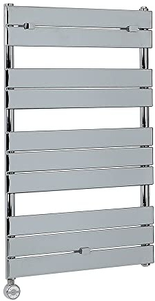 Milano Lustro 400W Chrome Flat Panel Electric Heated Towel Rail Thermostatic - 1000mm x 600mm