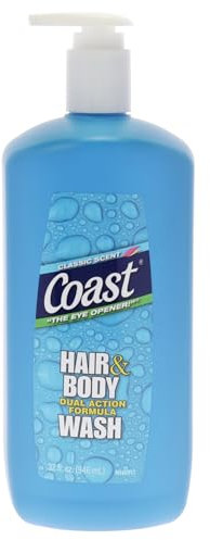 Coast Classic Scent Body Wash - Hair and Body Dual Action Formula Shower Gel Body Wash - Deep-Cleansing Gel Texture - Hydrating Body Wash - 946 ml