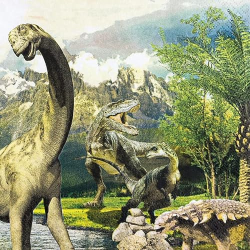 20 Servietten Pr?historische Dinosaurier | Dinos | T-Rex | Junge | Kinder | Kindergeburtstag | Tischdeko | Decoupage | Serviettentechnik 33x33cm