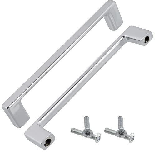 Aerzetix - C41594 - Set di 2 maniglie per mobili interasse 96mm - porte armadio cassetto decorazione interno arredamento cucina soggiorno assemblaggio - in metallo - finitura cromo