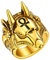 FaithHeart goldener Ägypten Anubis Ring in Größe 70 Punk Gotik Ankh Kreuz Fingerring mit Geschenkebox für Valentinstag Geburtstag